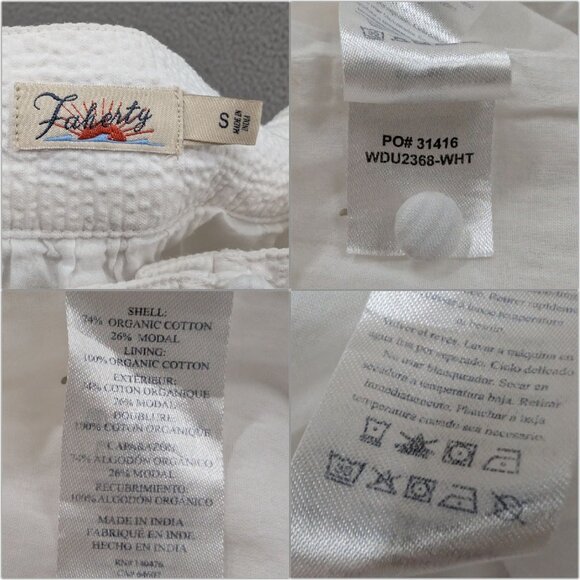 Faherty Marina Seersucker Maxi Dress White Tiered Cotton Modal Sleeveless Size S - Picture 5 of 10